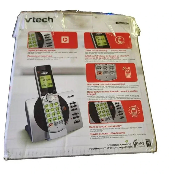 Vtech CS6929-2 2-Handset Cordless Phone with Digital Answering System - Clear Ca - Picture 1 of 3